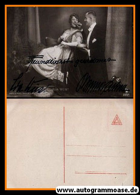 Autogramme Schauspieler | Bruno KASTNER + Ida WÜST | 1920er (Filmszene SW) Becker 220-1