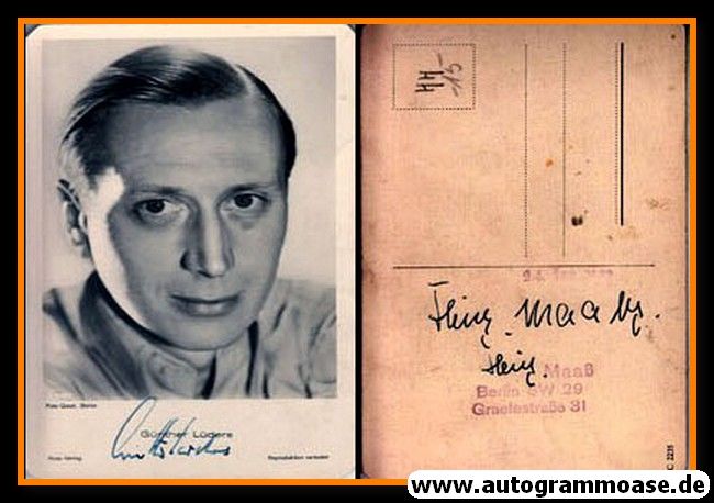 Autogramm Schauspieler | Günther LÜDERS | 1930er (Portrait SW) Ross A3238-1
