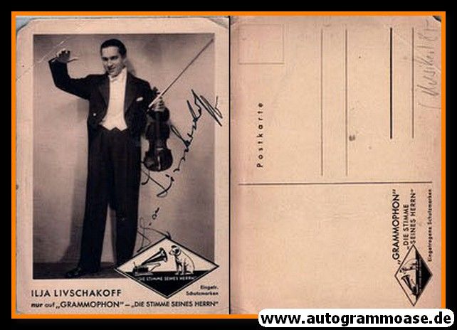 Autogramm Klassik | Ilja LIVSCHAKOFF | 1930er (Portrait SW) Grammophon