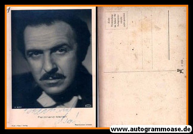 Autogramm Schauspieler | Ferdinand MARIAN | 1940er (Portrait SW) FFV A3859-1