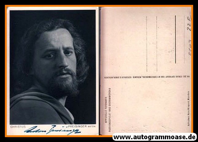 Autogramm Schauspieler | Anton PREISINGER | 1950 (Portrait SW) Christus Oberammergau
