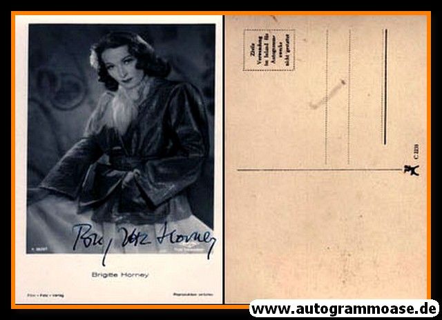 Autogramm Schauspieler | Brigitte HORNEY | 1930er (Portrait SW) FFV A3829-1