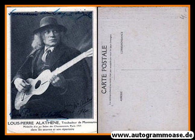 Autogramm Kunst | Louis-Pierre ALATHENE | 1910er (Troubadour De Montmartre)