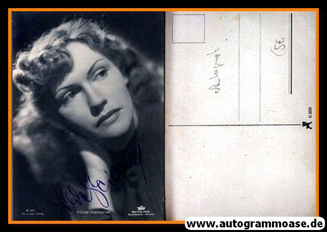 Autogramm Schauspieler | Hilde WEISSNER | 1930er (Portrait SW) FFV G111