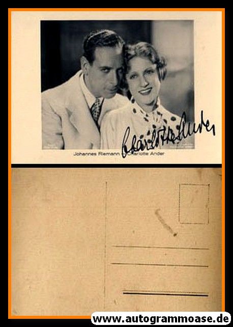 Autogramm Schauspieler | Charlotte ANDER | 1920er (Portrait SW) Ross 7168-1