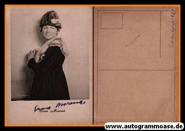 Autogramm Schauspieler | Erna MORENA | 1920er (Portrait SW) Wolff 2