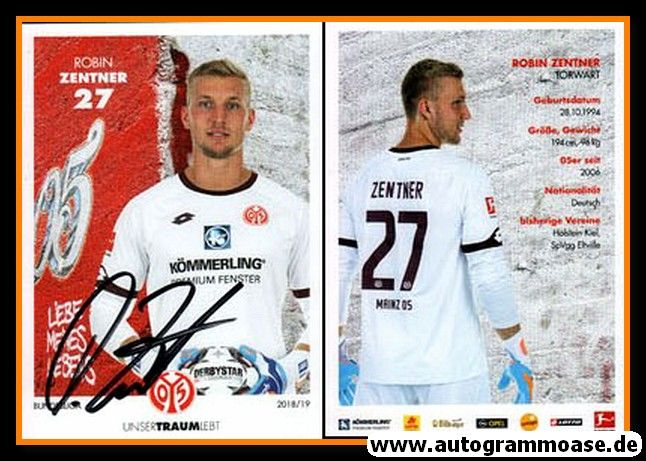 Autogramm Fussball | FSV Mainz 05 | 2018 | Robin ZENTNER
