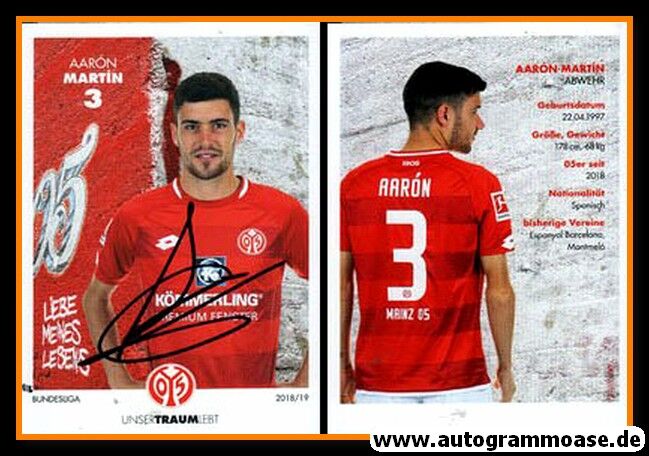 Autogramm Fussball | FSV Mainz 05 | 2018 | Aaron MARTIN