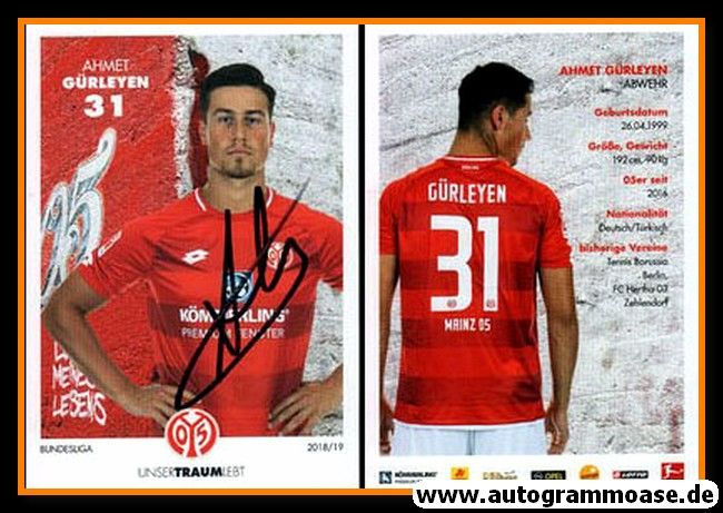 Autogramm Fussball | FSV Mainz 05 | 2018 | Ahmet GÜRLEYEN