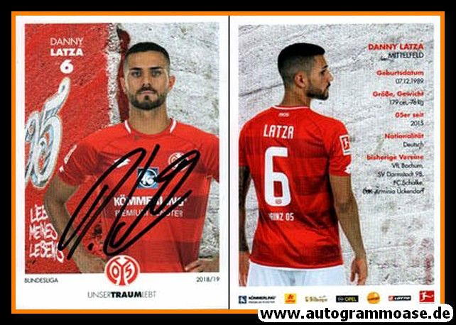 Autogramm Fussball | FSV Mainz 05 | 2018 | Danny LATZA