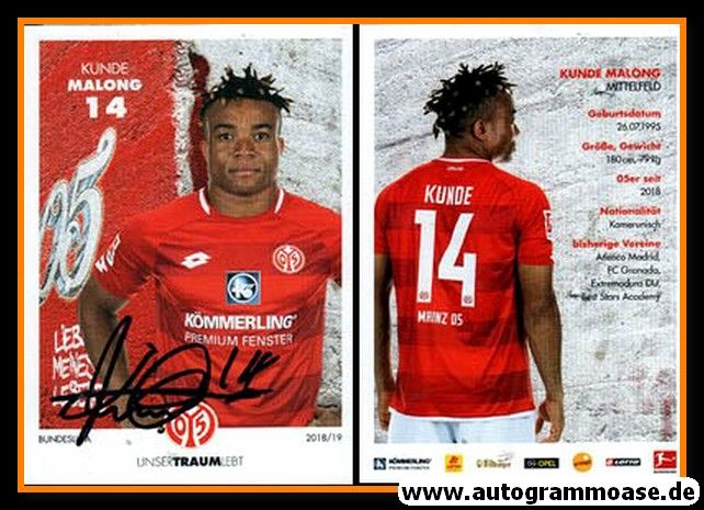 Autogramm Fussball | FSV Mainz 05 | 2018 | Kunde MALONG