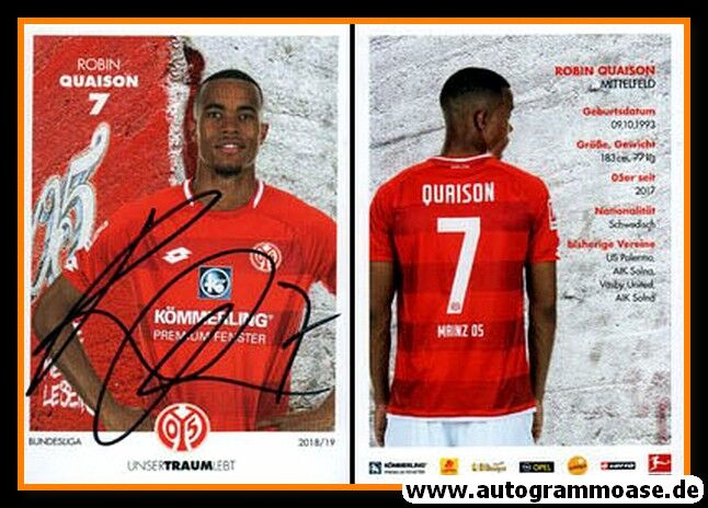Autogramm Fussball | FSV Mainz 05 | 2018 | Robin QUAISON