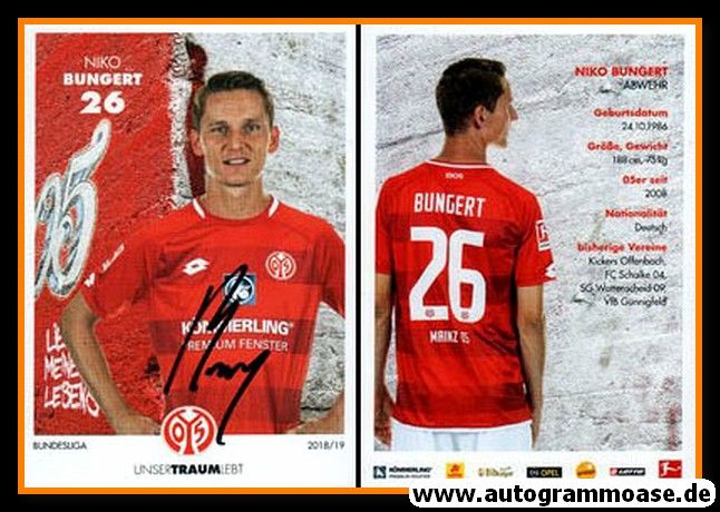 Autogramm Fussball | FSV Mainz 05 | 2018 | Niko BUNGERT