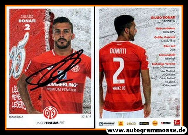 Autogramm Fussball | FSV Mainz 05 | 2018 | Giulio DONATI