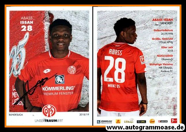 Autogramm Fussball | FSV Mainz 05 | 2018 | Abass ISSAH