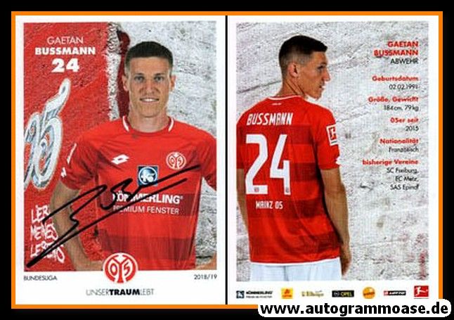 Autogramm Fussball | FSV Mainz 05 | 2018 | Gaetan BUSSMANN
