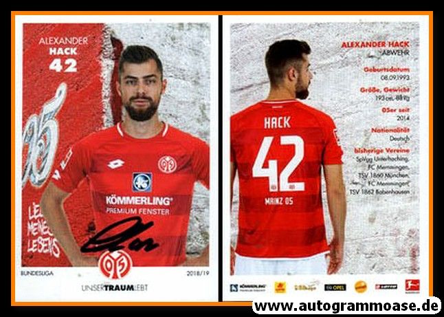 Autogramm Fussball | FSV Mainz 05 | 2018 | Alexander HACK