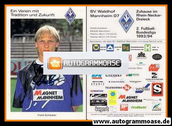 Autogramm Fussball | SV Waldhof Mannheim | 1993 | Frank SCHEUBER