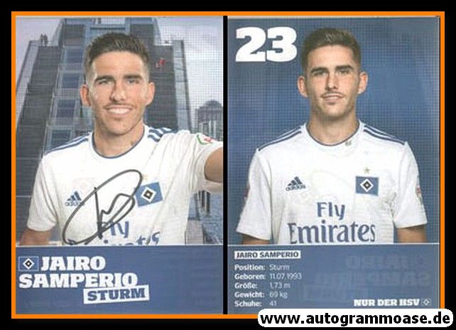 Autogramm Fussball | Hamburger SV | 2018 | Jairo SAMPERIO