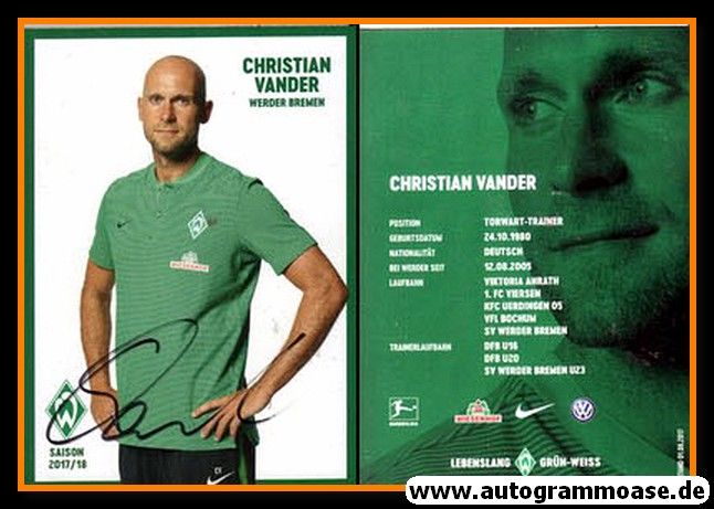 Autogramm Fussball | SV Werder Bremen | 2017 | Christian VANDER