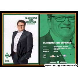 Autogramm Fussball | SV Werder Bremen | 2017 | Hubertus HESS-GRUNEWALD