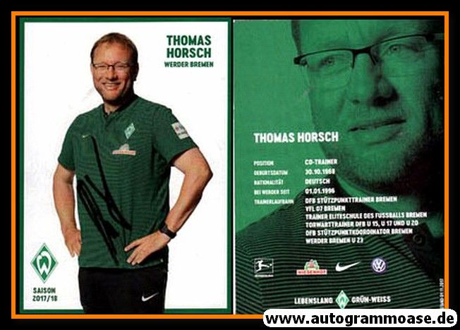 Autogramm Fussball | SV Werder Bremen | 2017 | Thomas HORSCH