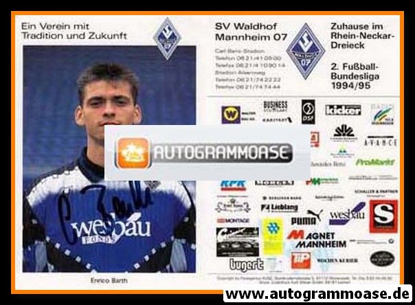 Autogramm Fussball | SV Waldhof Mannheim | 1994 | Enrico BARTH