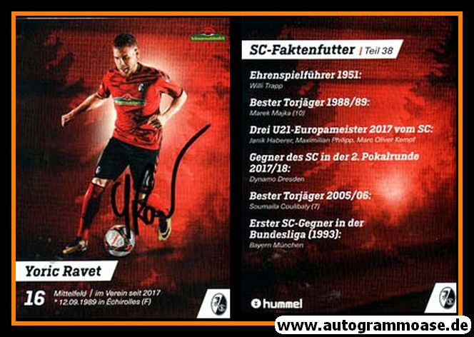 Autogramm Fussball | SC Freiburg | 2017 | Yoric RAVET