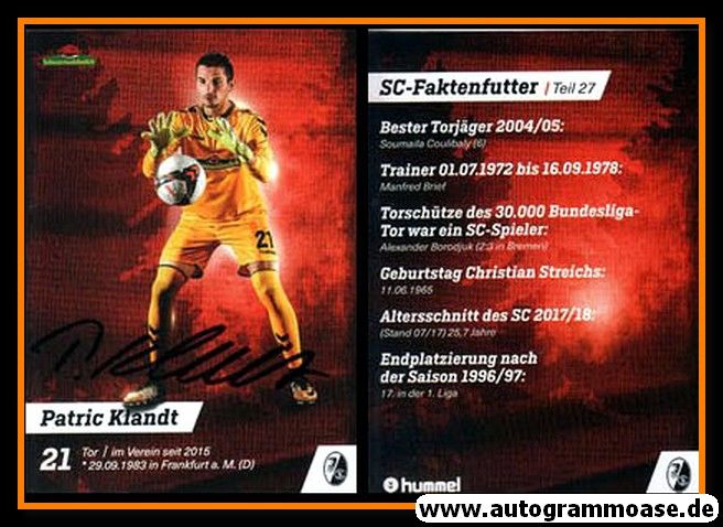 Autogramm Fussball | SC Freiburg | 2017 | Patric KLANDT