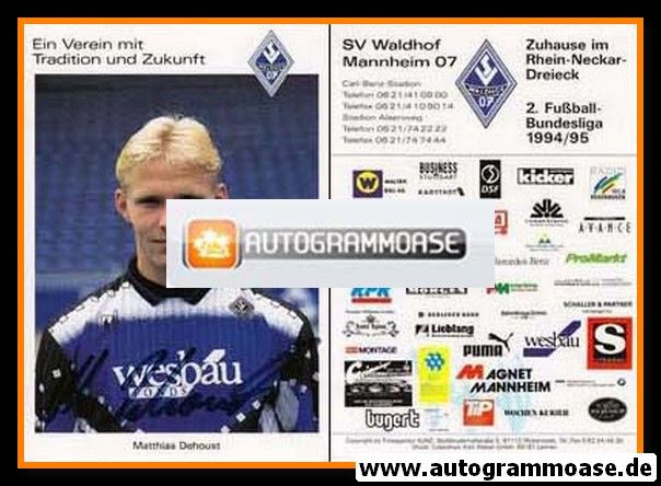 Autogramm Fussball | SV Waldhof Mannheim | 1994 | Matthias DEHOUST