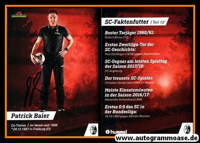 Autogramm Fussball | SC Freiburg | 2017 | Patrick BAIER