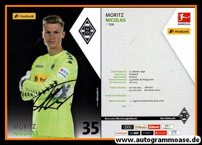 Autogramm Fussball | Borussia Mönchengladbach | 2017 | Moritz NICOLAS
