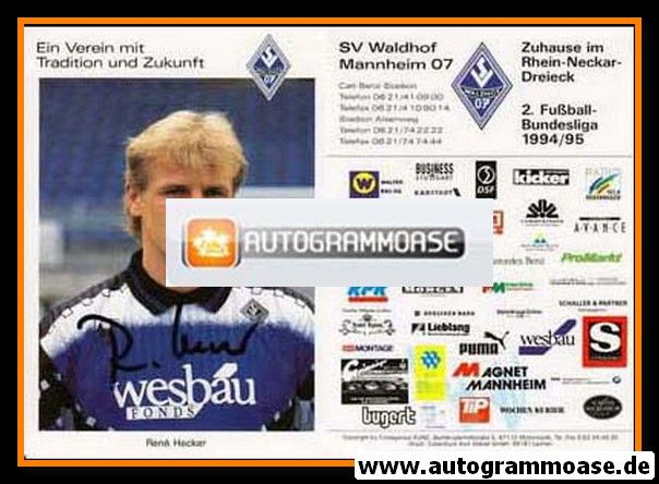 Autogramm Fussball | SV Waldhof Mannheim | 1994 | Rene HECKER