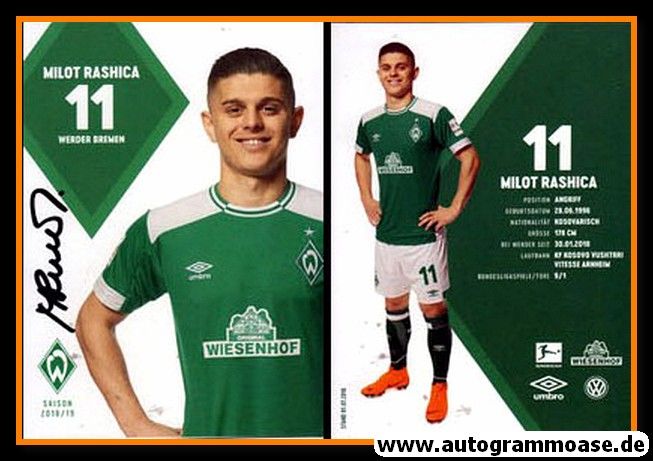Autogramm Fussball | SV Werder Bremen | 2018 | Milot RASHICA