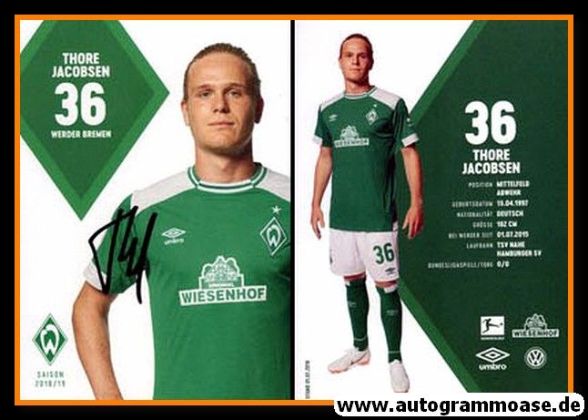 Autogramm Fussball | SV Werder Bremen | 2018 | Thore JACOBSEN