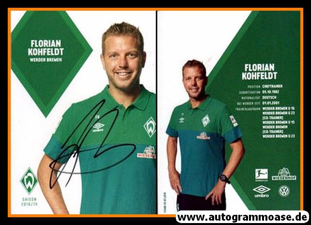 Autogramm Fussball | SV Werder Bremen | 2018 | Florian KOHFELDT