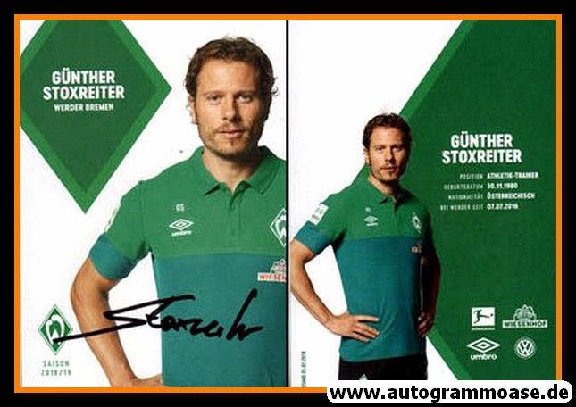 Autogramm Fussball | SV Werder Bremen | 2018 | Günther STOXREITER