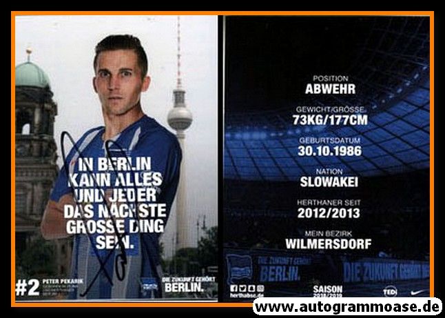 Autogramm Fussball | Hertha BSC Berlin | 2018 | Peter PEKARIK