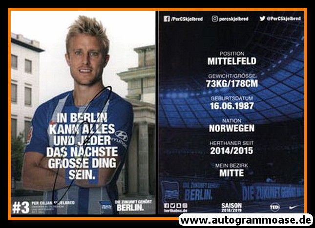 Autogramm Fussball | Hertha BSC Berlin | 2018 | Per Ciljan SKJELBRED