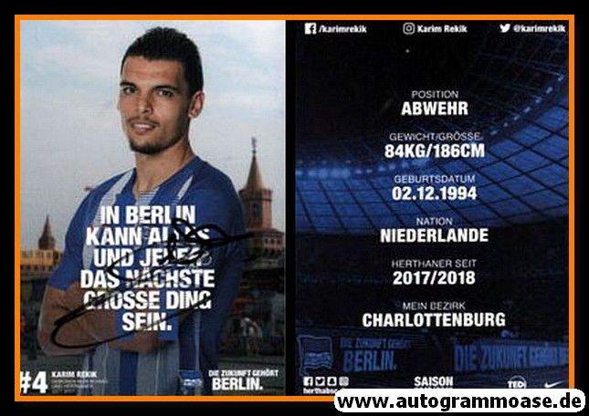 Autogramm Fussball | Hertha BSC Berlin | 2018 | Karim REKIK