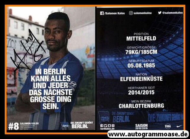 Autogramm Fussball | Hertha BSC Berlin | 2018 | Salomon KALOU