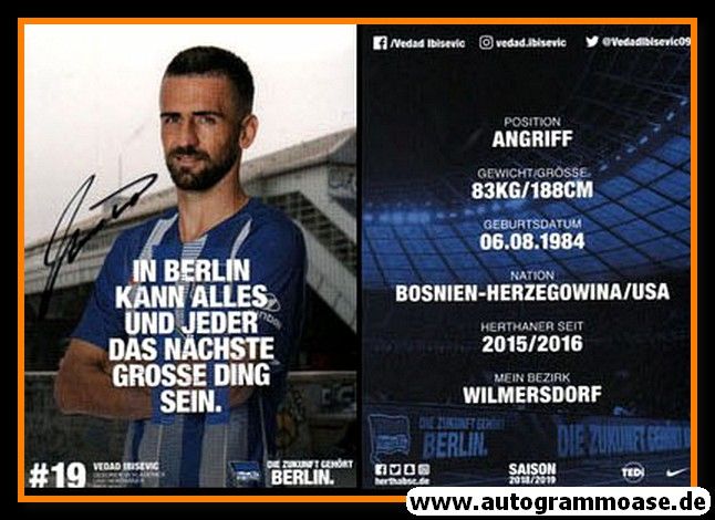 Autogramm Fussball | Hertha BSC Berlin | 2018 | Vedad IBISEVIC