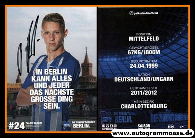 Autogramm Fussball | Hertha BSC Berlin | 2018 | Palko DARDAI