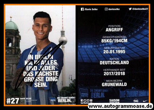 Autogramm Fussball | Hertha BSC Berlin | 2018 | Davie SELKE