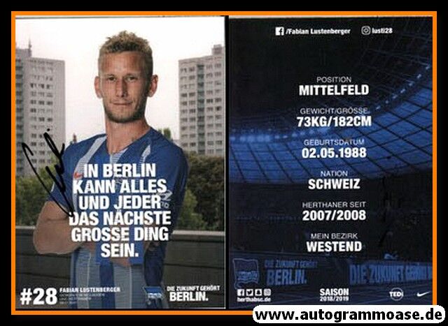 Autogramm Fussball | Hertha BSC Berlin | 2018 | Fabian LUSTENBERGER