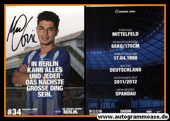Autogramm Fussball | Hertha BSC Berlin | 2018 | Maurice COVIC