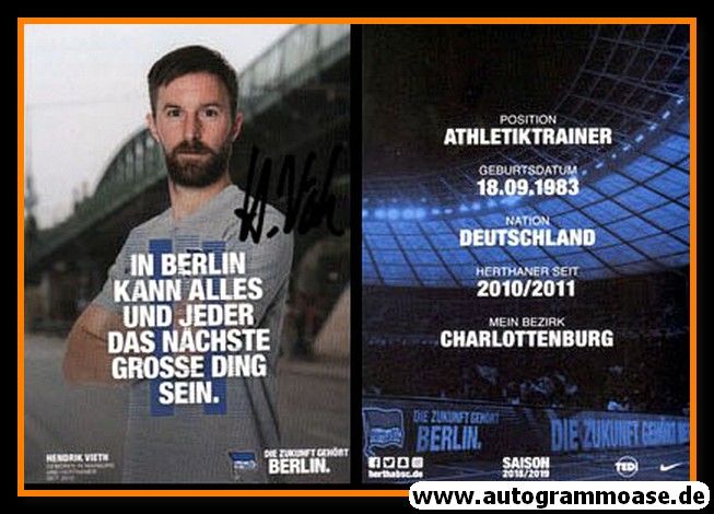 Autogramm Fussball | Hertha BSC Berlin | 2018 | Hendrik VIETH