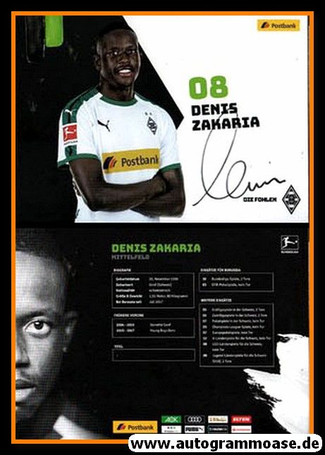 Autogramm Fussball | Borussia Mönchengladbach | 2018 | Denis ZAKARIA