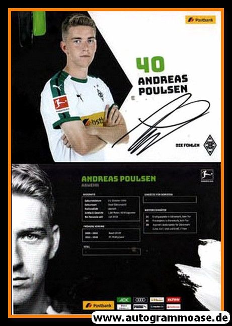 Autogramm Fussball | Borussia Mönchengladbach | 2018 | Andreas POULSEN