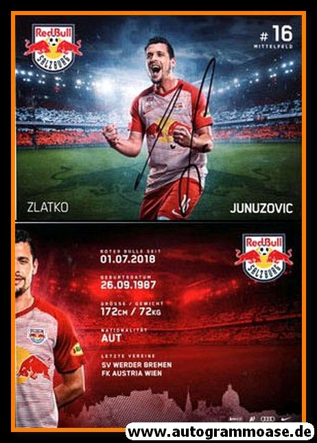 Autogramm Fussball | FC Red Bull Salzburg | 2018 | Zlatko JUNUZOVIC